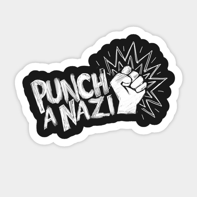 Punch a Nazi Sticker by IllustratedActivist